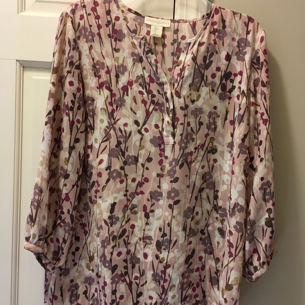 Cynthia Rowley Floral Print Blouse Size L